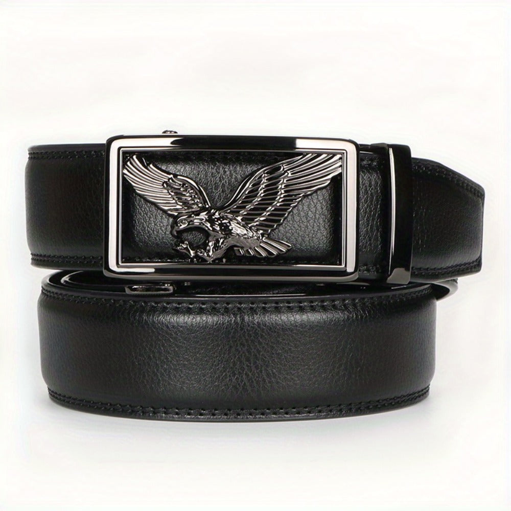 Men's Belt - 's Genuine Leather Set 2-Pack Automatic Ratchet Buckle, Adjustable 110 - product detail view 11
