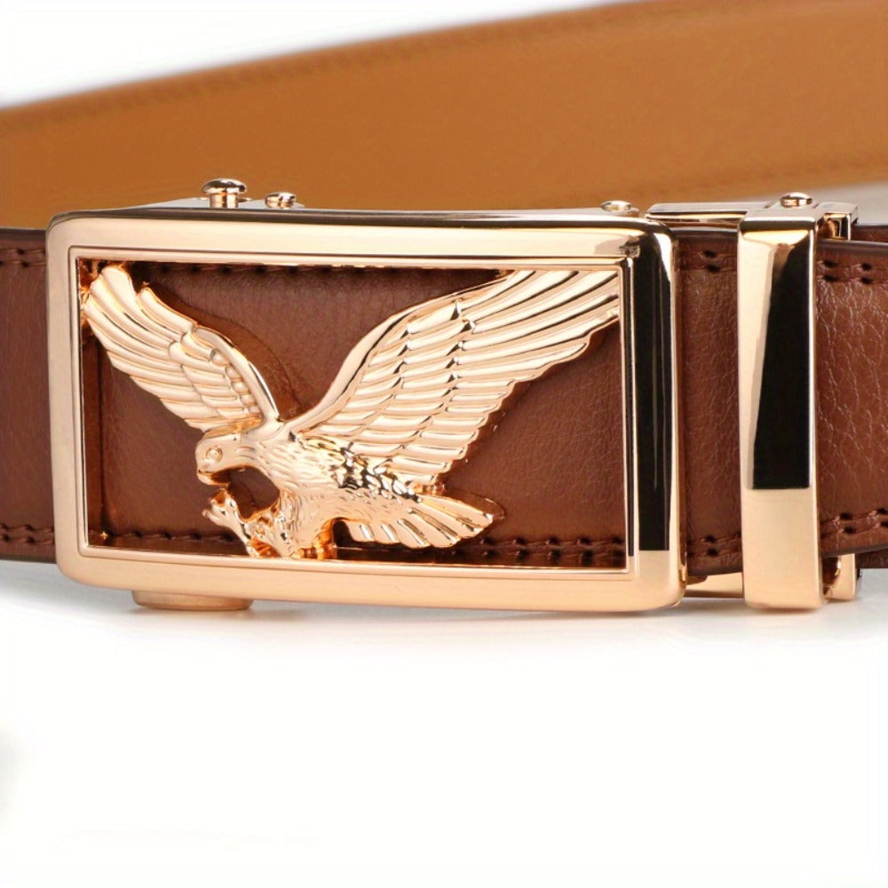 Men's Belt - 's Genuine Leather Set 2-Pack Automatic Ratchet Buckle, Adjustable 110 - product detail view 15