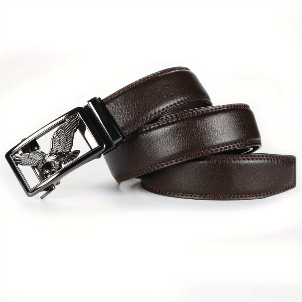 Men's Belt - 's Genuine Leather Set 2-Pack Automatic Ratchet Buckle, Adjustable 110 - product detail view 17
