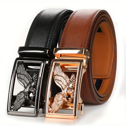 Men's Belt - 's Genuine Leather Set 2-Pack Automatic Ratchet Buckle, Adjustable 110 - product detail view 27