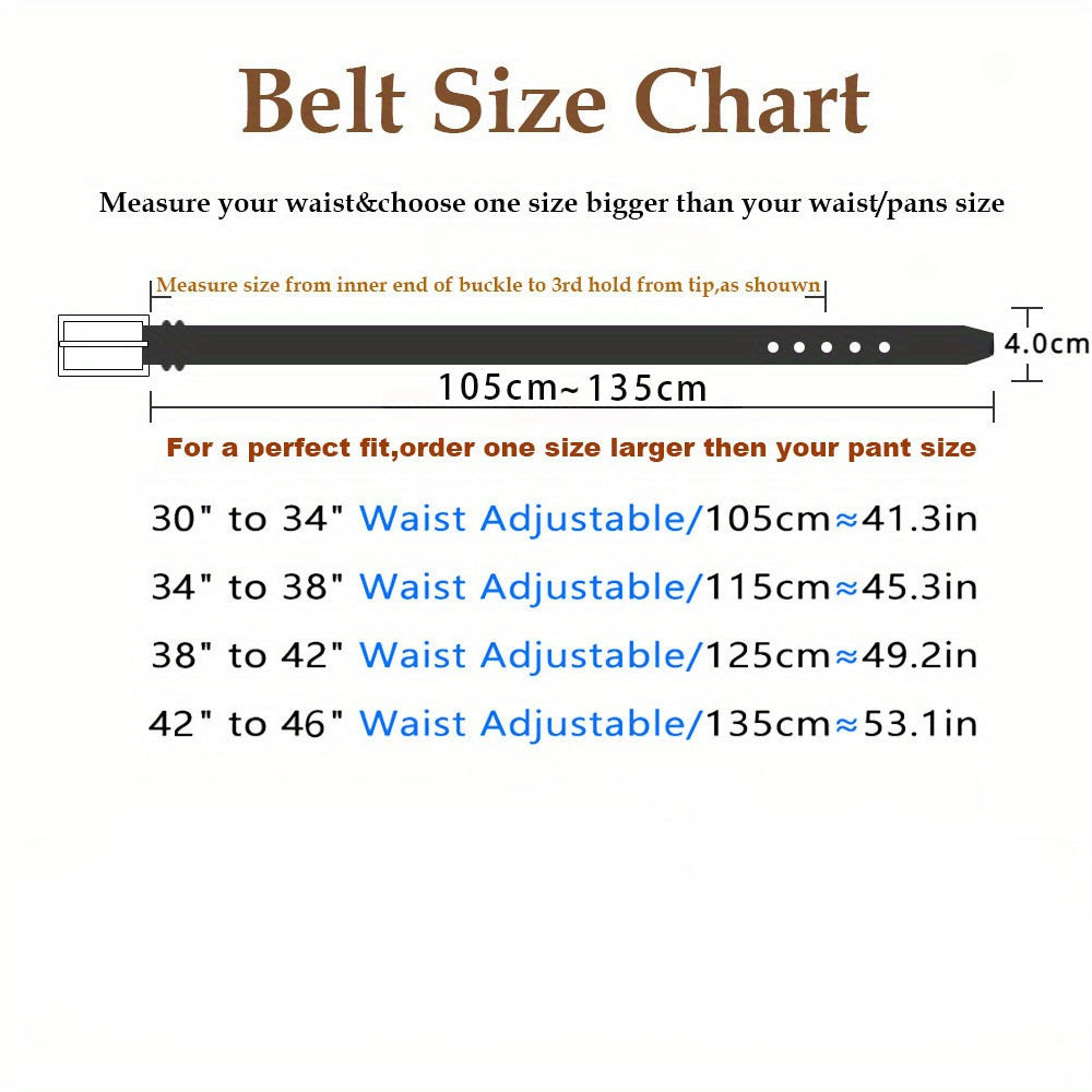 Men's Belt - 's Genuine Leather Set 2-Pack Alloy Pin Buckle, 4 Color Combos, Waist 30 - product detail view 2