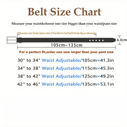 Men's Belt - 's Genuine Leather Set 2-Pack Alloy Pin Buckle, 4 Color Combos, Waist 30 - product detail view 2