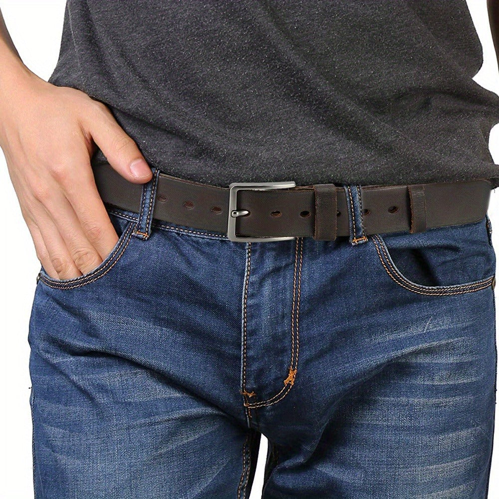 Men's Belt - 's Genuine Leather Set 2-Pack Alloy Pin Buckle, 4 Color Combos, Waist 30 - product detail view 7