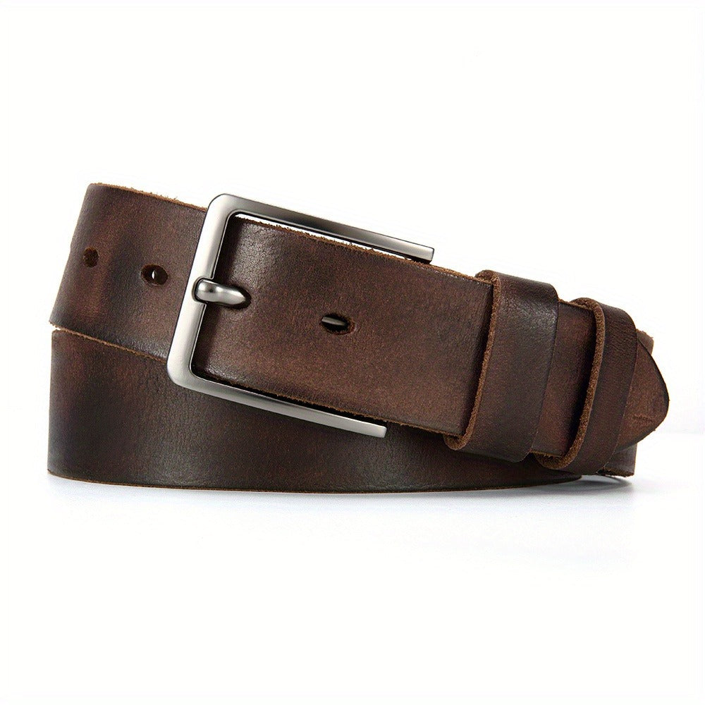 Men's Belt - 's Genuine Leather Set 2-Pack Alloy Pin Buckle, 4 Color Combos, Waist 30 - product detail view 10