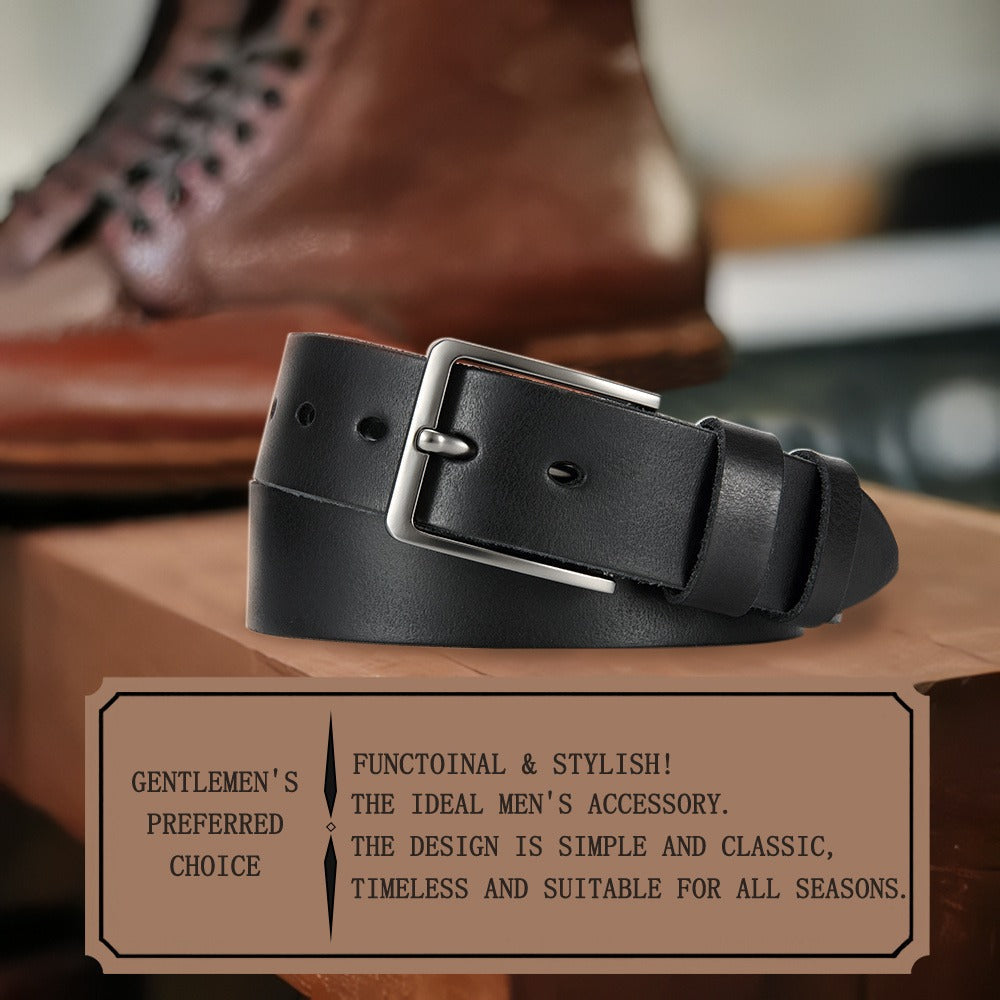 Men's Belt - 's Genuine Leather Set 2-Pack Alloy Pin Buckle, 4 Color Combos, Waist 30 - product detail view 16