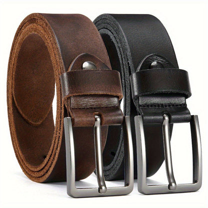 Men's Belt - 's Genuine Leather Set 2-Pack Alloy Pin Buckle, 4 Color Combos, Waist 30 - product detail view 17