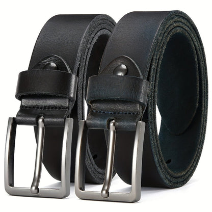 Men's Belt - 's Genuine Leather Set 2-Pack Alloy Pin Buckle, 4 Color Combos, Waist 30 - product detail view 22