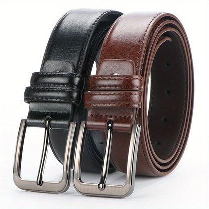 Men's Belt - 's Leather 2-Pack Pin Buckle Casual Retro Genuine Style Jeans Set - product detail view 20