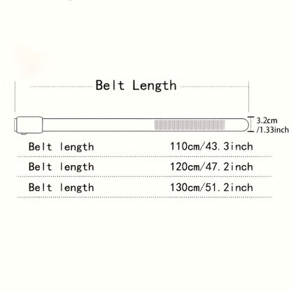 Men's Belt - 's Leather with Automatic Buckle Black & Silver & Gold, Casual Formal - product detail view 2
