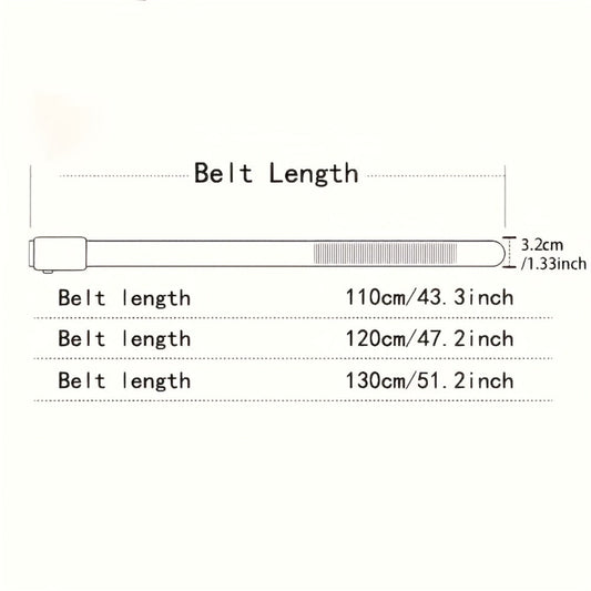 Men's Belt - 's Leather with Automatic Buckle Black & Silver & Gold, Casual Formal - product detail view 2