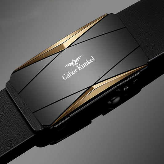 Men's Belt - 's Leather Automatic Buckle Genuine Cowhide No-Hole Ratchet Dress for - main product view