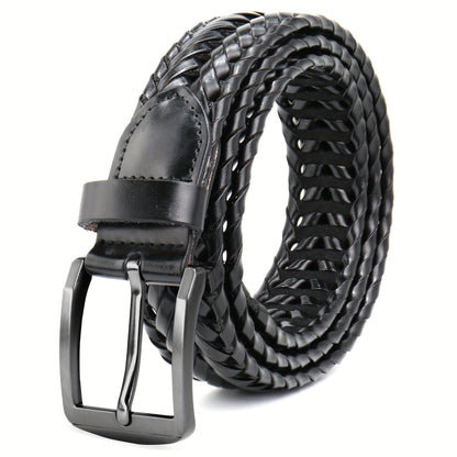 Men's Belt - 's Leather Braided Casual Dress for Jeans Golf Pants, 5 Colors, Sizes 34 - product detail view 12
