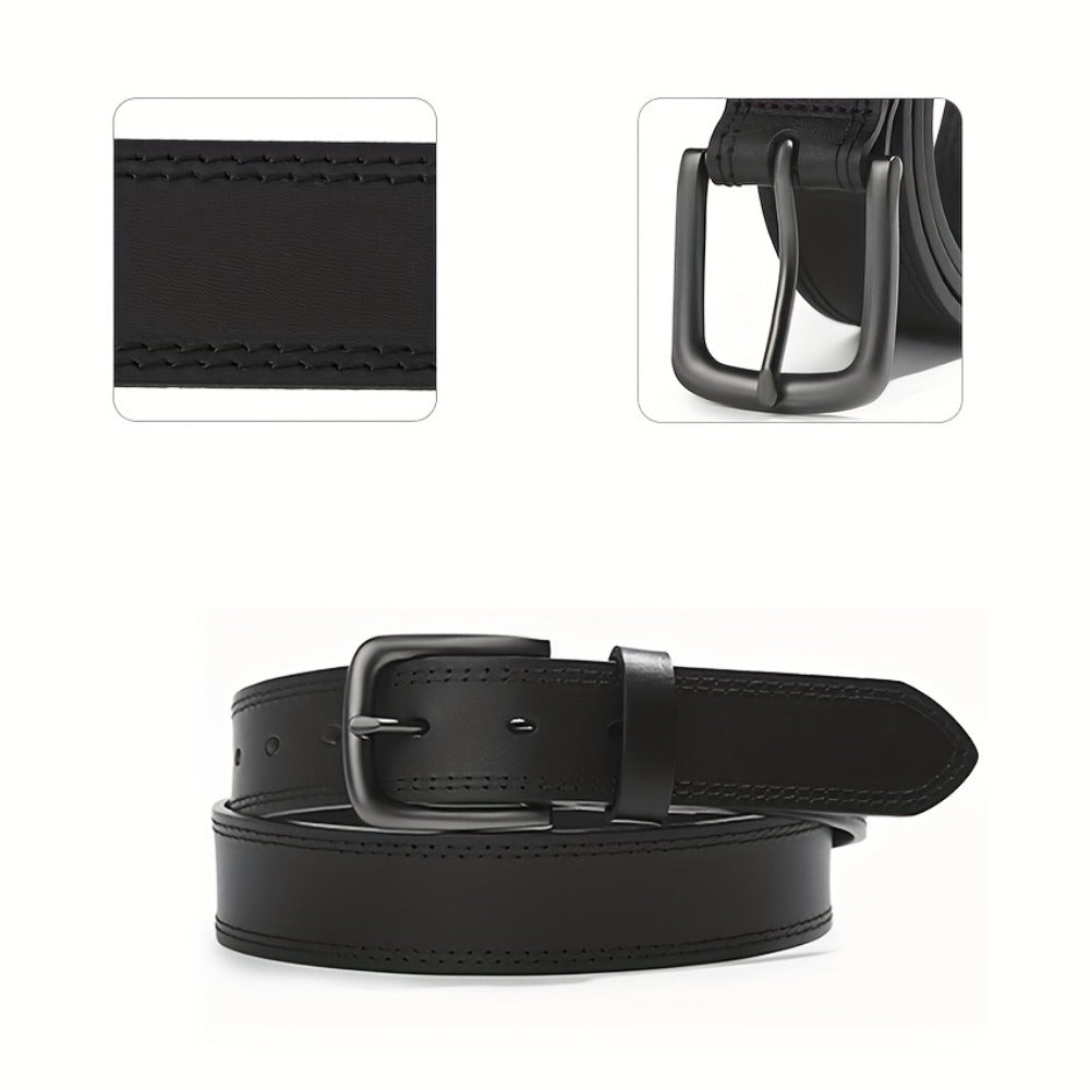 Men's Belt - 's Leather Full Grain Genuine Leather Handmade Dress Stainless Steel - product detail view 6