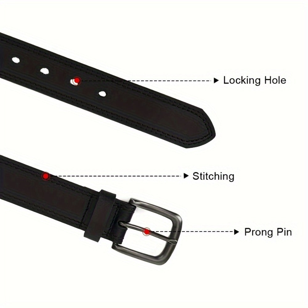 Men's Belt - 's Leather Full Grain Genuine Leather Handmade Dress Stainless Steel - product detail view 8
