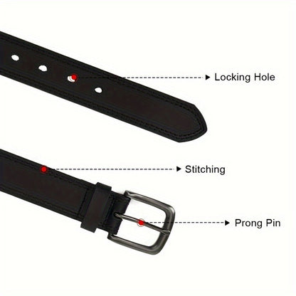 Men's Belt - 's Leather Full Grain Genuine Leather Handmade Dress Stainless Steel - product detail view 8