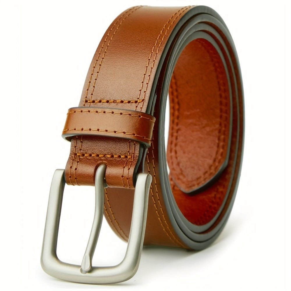 Men's Belt - 's Leather Full Grain Genuine Leather Handmade Dress Stainless Steel - product detail view 11
