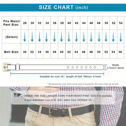 Men's Belt - 's Leather Full Grain Genuine Leather Handmade Dress Stainless Steel - product detail view 16