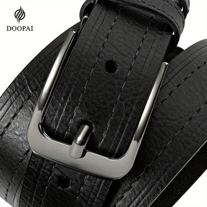 Men's Belt - 's Leather Gift Set 2 Pack Cowhide Pin Buckle Casual Vintage Jeans with - product detail view 11