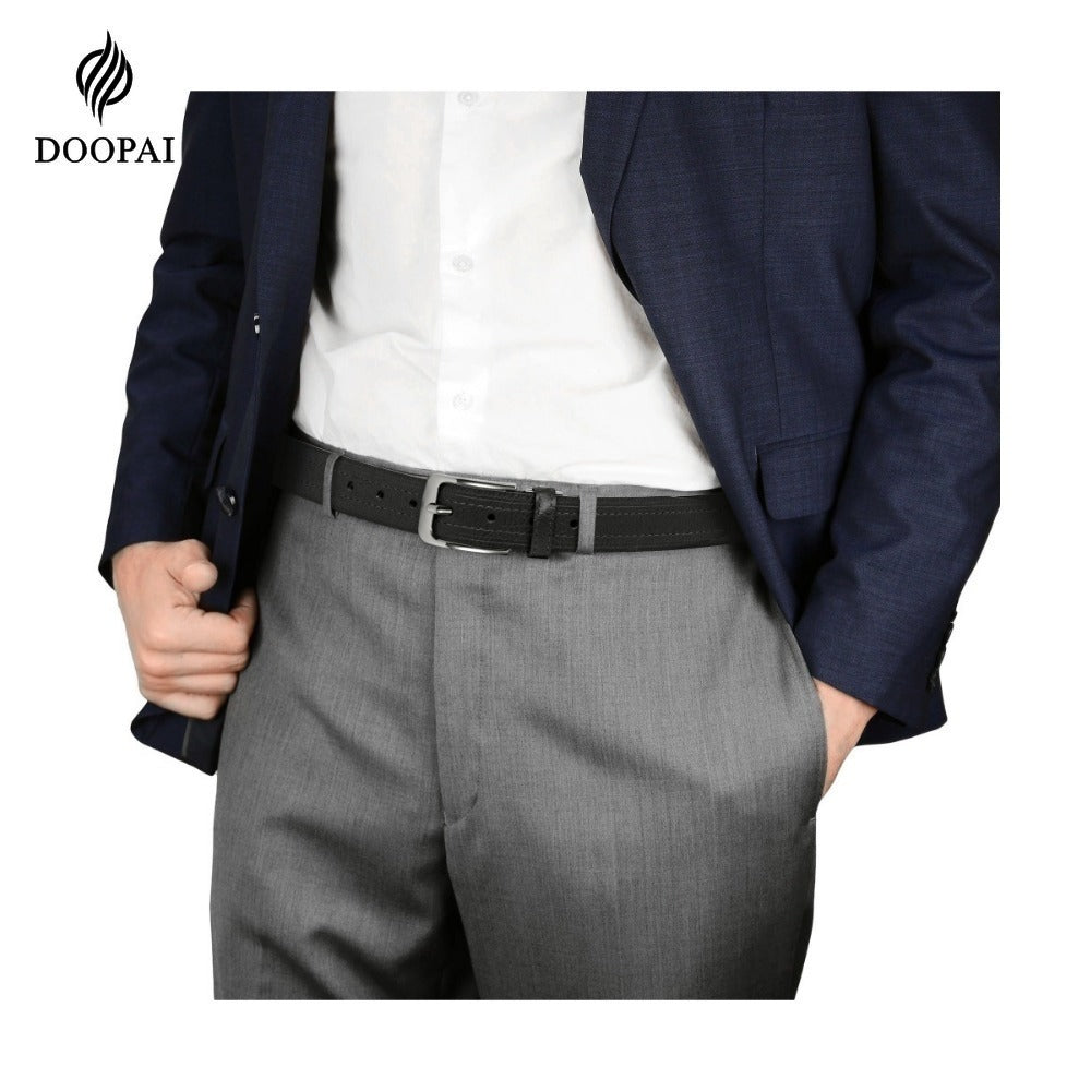 Men's Belt - 's Leather Gift Set 2 Pack Cowhide Pin Buckle Casual Vintage Jeans with - product detail view 15