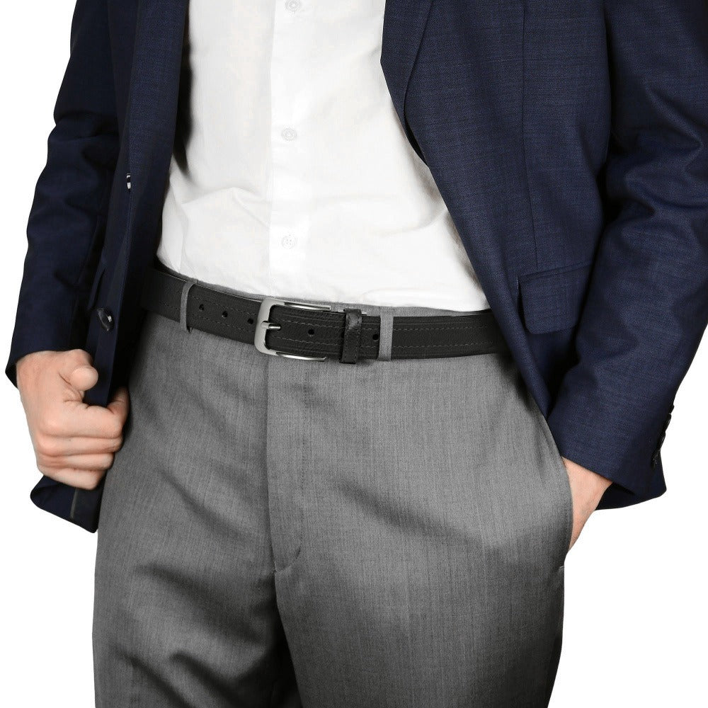 Men's Belt - 's Leather Gift Set 2 Pack Cowhide Pin Buckle Casual Vintage Jeans with - product detail view 17