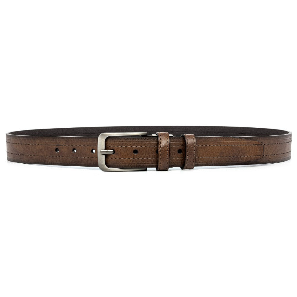 Men's Belt - 's Leather Gift Set 2 Pack Cowhide Pin Buckle Casual Vintage Jeans with - product detail view 19