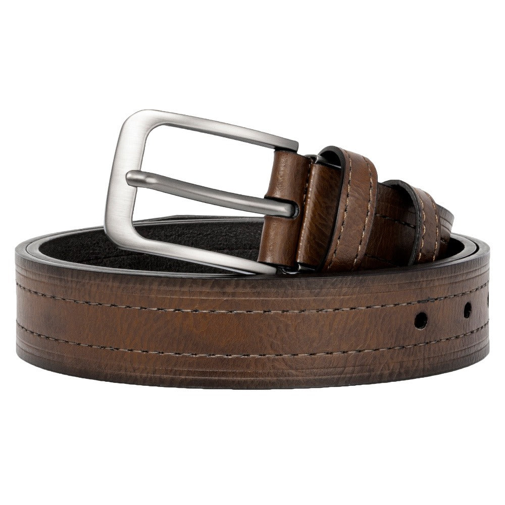 Men's Belt - 's Leather Gift Set 2 Pack Cowhide Pin Buckle Casual Vintage Jeans with - product detail view 20