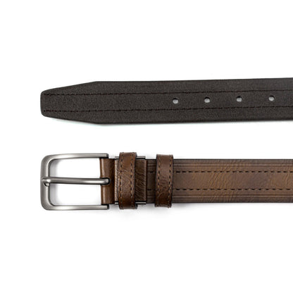 Men's Belt - 's Leather Gift Set 2 Pack Cowhide Pin Buckle Casual Vintage Jeans with - product detail view 23