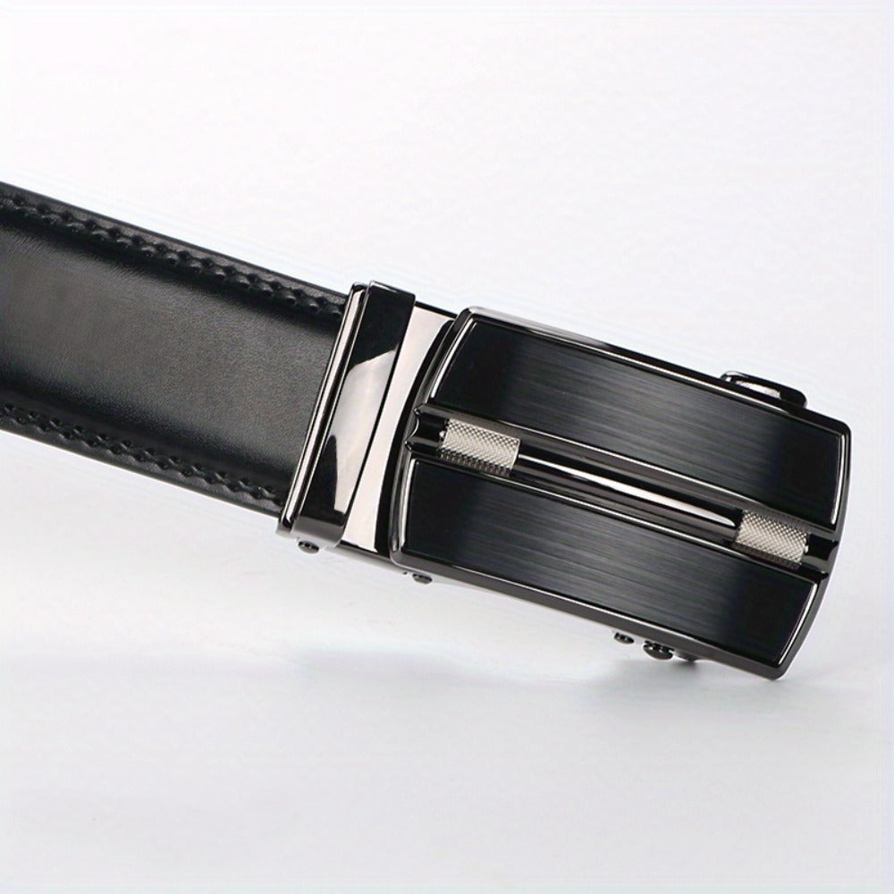 Men's Belt - 's Leather Ratchet 2-Pack Automatic Buckle Genuine Leather Adjustable No - product detail view 9