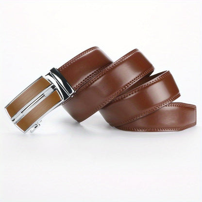 Men's Belt - 's Leather Ratchet 2-Pack Automatic Buckle Genuine Leather Adjustable No - product detail view 11