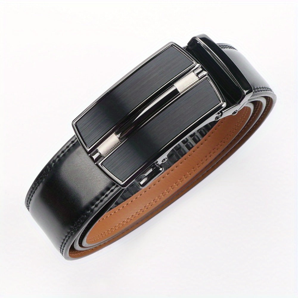 Men's Belt - 's Leather Ratchet 2-Pack Automatic Buckle Genuine Leather Adjustable No - product detail view 13