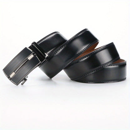 Men's Belt - 's Leather Ratchet 2-Pack Automatic Buckle Genuine Leather Adjustable No - product detail view 14