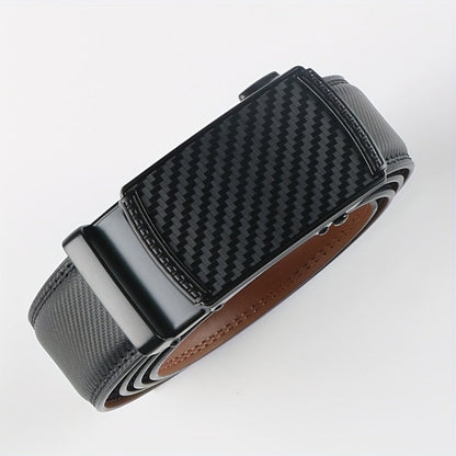 Men's Belt - 's Leather Ratchet Automatic Buckle Adjustable Trim-to-Fit No Hole Design - product detail view 13