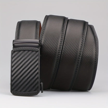 Men's Belt - 's Leather Ratchet Automatic Buckle Adjustable Trim-to-Fit No Hole Design - product detail view 15