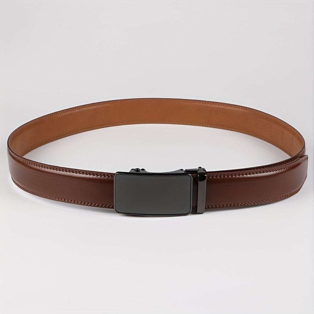 Men's Belt - 's Leather Ratchet Automatic Buckle Adjustable Trim-to-Fit No Hole Design - product detail view 16