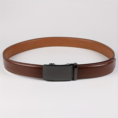 Men's Belt - 's Leather Ratchet Automatic Buckle Adjustable Trim-to-Fit No Hole Design - product detail view 16