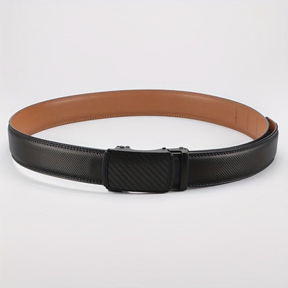 Men's Belt - 's Leather Ratchet Automatic Buckle Adjustable Trim-to-Fit No Hole Design - product detail view 17