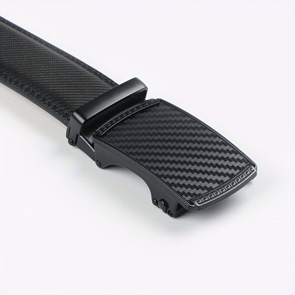 Men's Belt - 's Leather Ratchet Automatic Buckle Adjustable Trim-to-Fit No Hole Design - product detail view 19