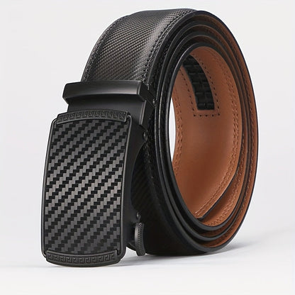 Men's Belt - 's Leather Ratchet Automatic Buckle Adjustable Trim-to-Fit No Hole Design - product detail view 22