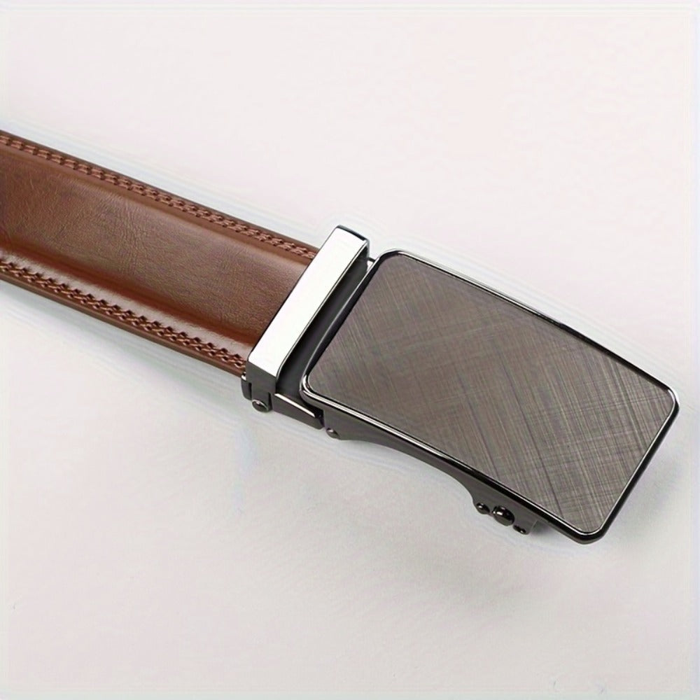 Men's Belt - 's Leather Ratchet Genuine Leather Automatic Buckle No-Hole Stepless - product detail view 21