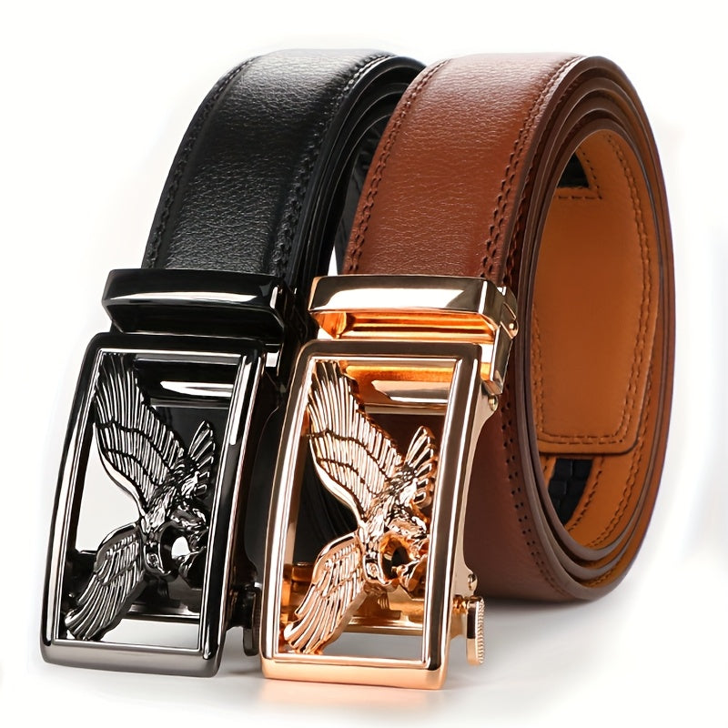 Men's Belt - 's Leather Ratchet Genuine Leather Automatic Buckle No-Hole Stepless - product detail view 29