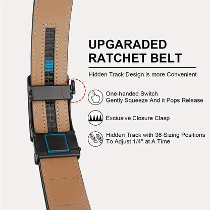 Men's Belt - 's Ratchet Set 2-Pack American Flag Design, Automatic Slide Buckle, Split - product detail view 16