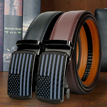 Men's Belt - 's Ratchet Set 2-Pack American Flag Design, Automatic Slide Buckle, Split - product detail view 21