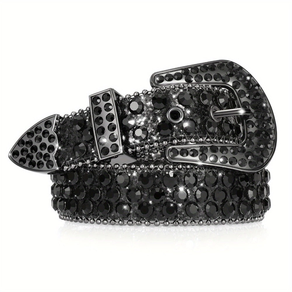 Women's Belt - 's Rhinestone Polka Dot PU Leather Shiny Alloy Buckle Glam Street Style - product detail view 8