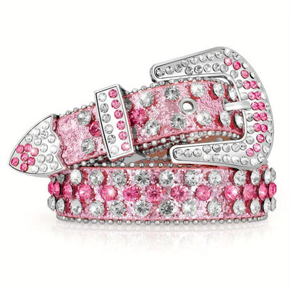Women's Belt - 's Rhinestone Polka Dot PU Leather Shiny Alloy Buckle Glam Street Style - product detail view 9