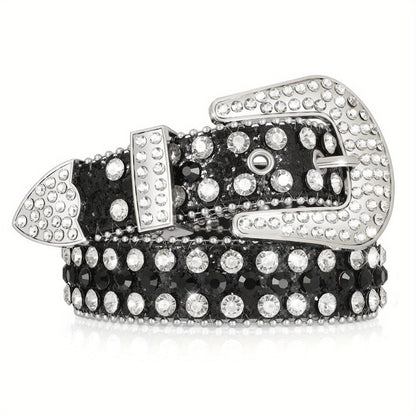 Women's Belt - 's Rhinestone Polka Dot PU Leather Shiny Alloy Buckle Glam Street Style - product detail view 10