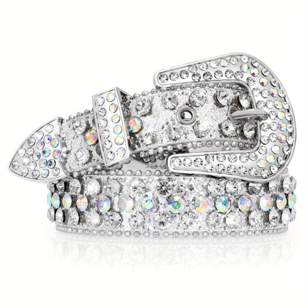 Women's Belt - 's Rhinestone Polka Dot PU Leather Shiny Alloy Buckle Glam Street Style - product detail view 11