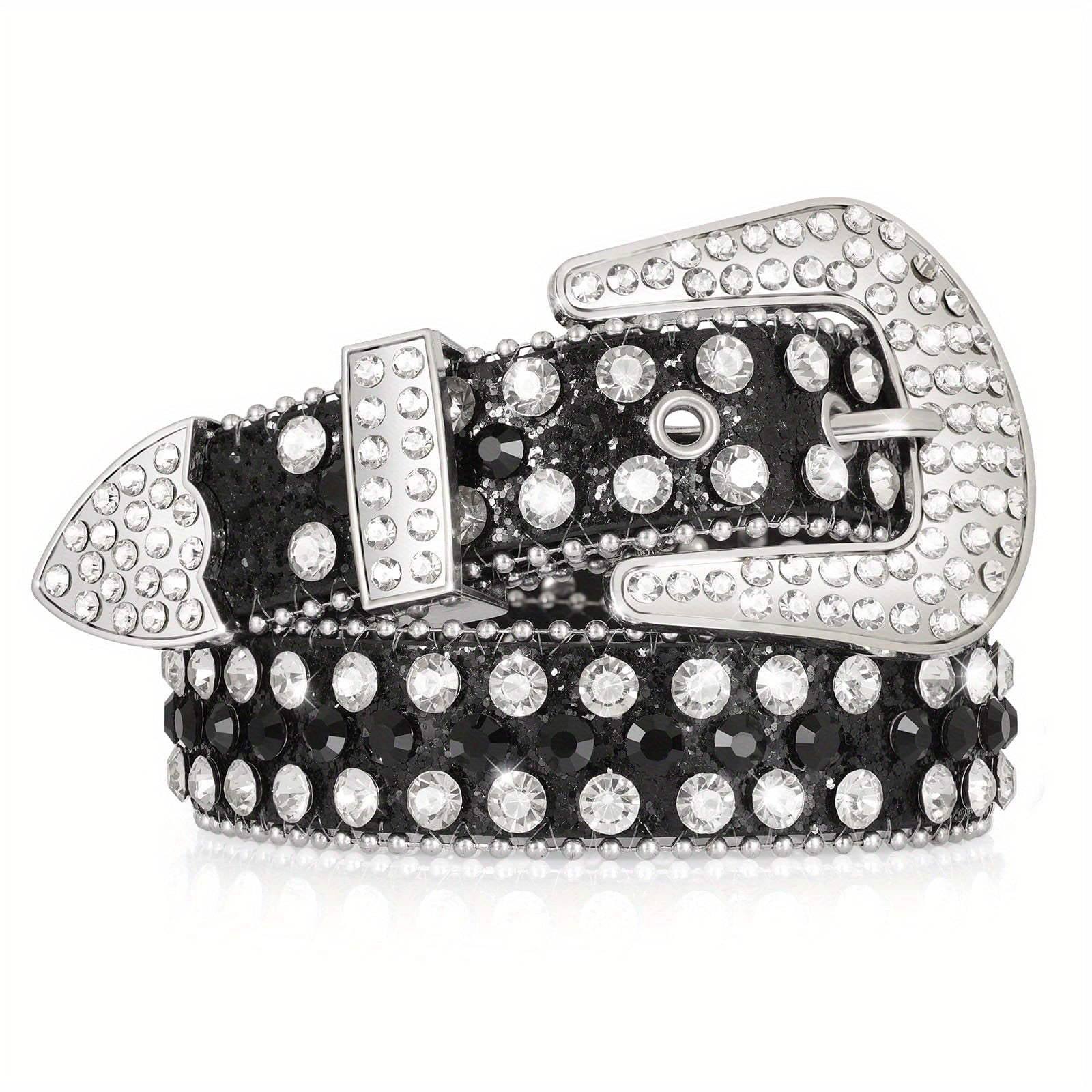 Women's Belt - 's Rhinestone Polka Dot PU Leather Shiny Alloy Buckle Glam Street Style - product detail view 15