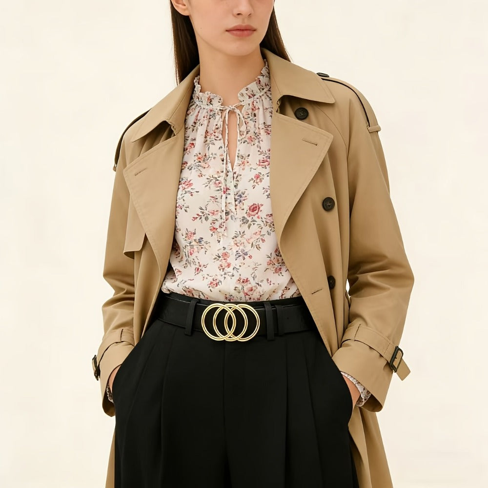 Women's Belt - 's Set 3 Pack Metal Ring Buckle Solid Color Versatile Waist for Jeans - product detail view 8