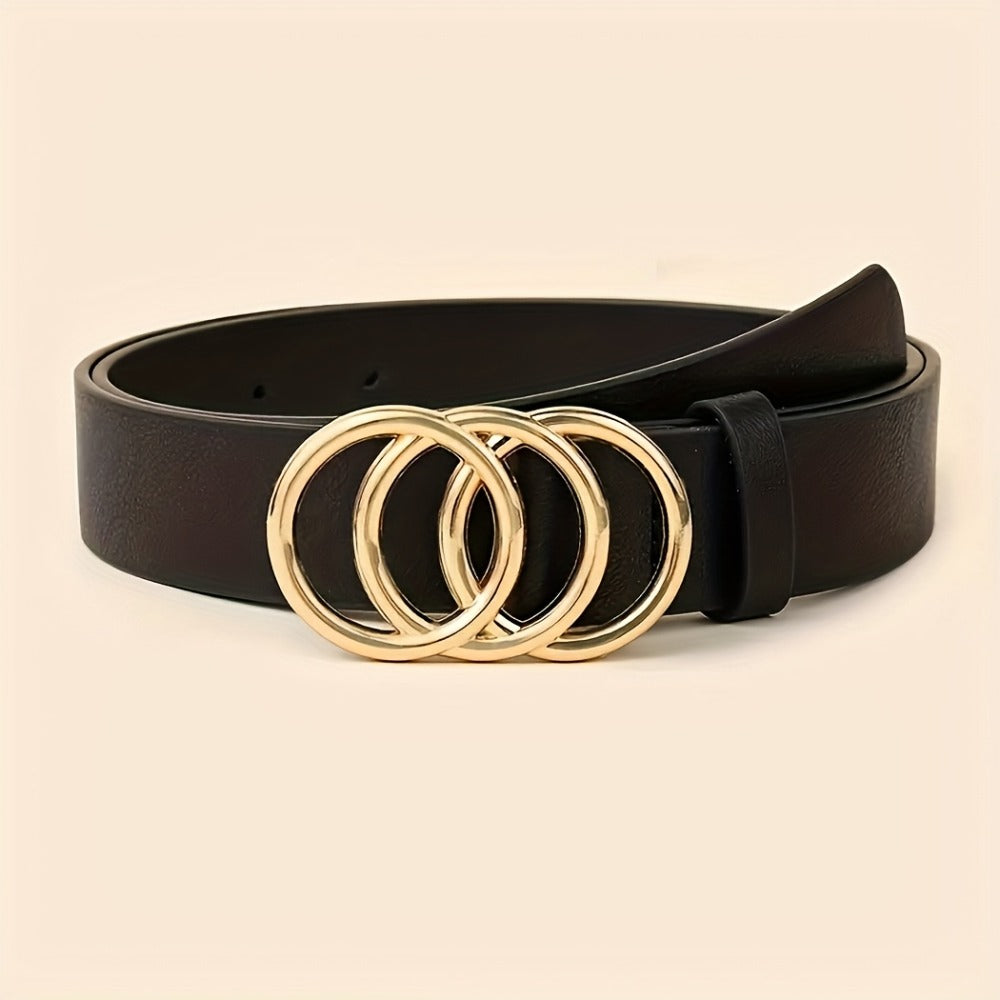 Women's Belt - 's Set 6Pcs - PU Leather with Metal Buckle Multi Style, Black Beige Brown - product detail view 5