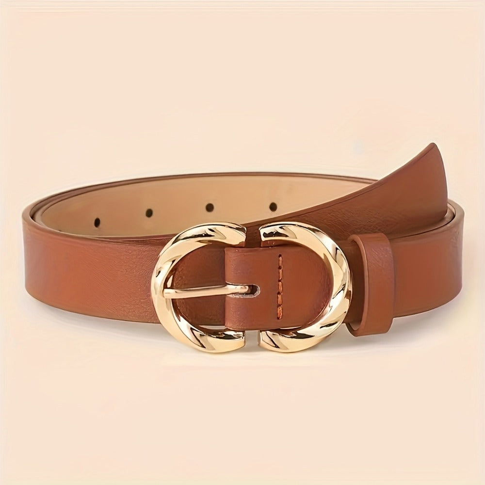 Women's Belt - 's Set 6Pcs - PU Leather with Metal Buckle Multi Style, Black Beige Brown - product detail view 6